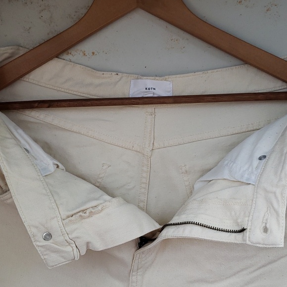 KOTN High Waist Tapered Trouser in Natural | white denim | size 12 - Picture 6 of 8